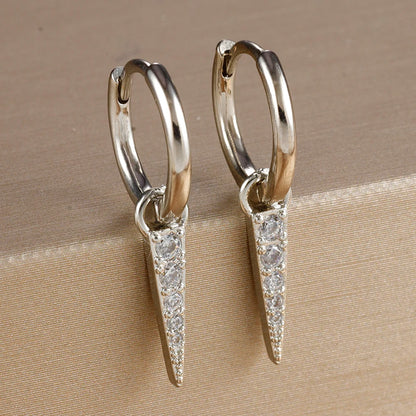 Spike Drop Hoop Earrings
