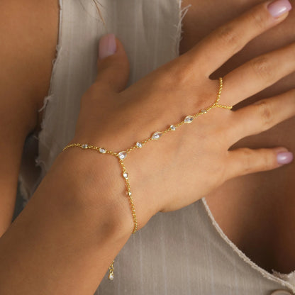 Irregular Rhinestone Hand Chain