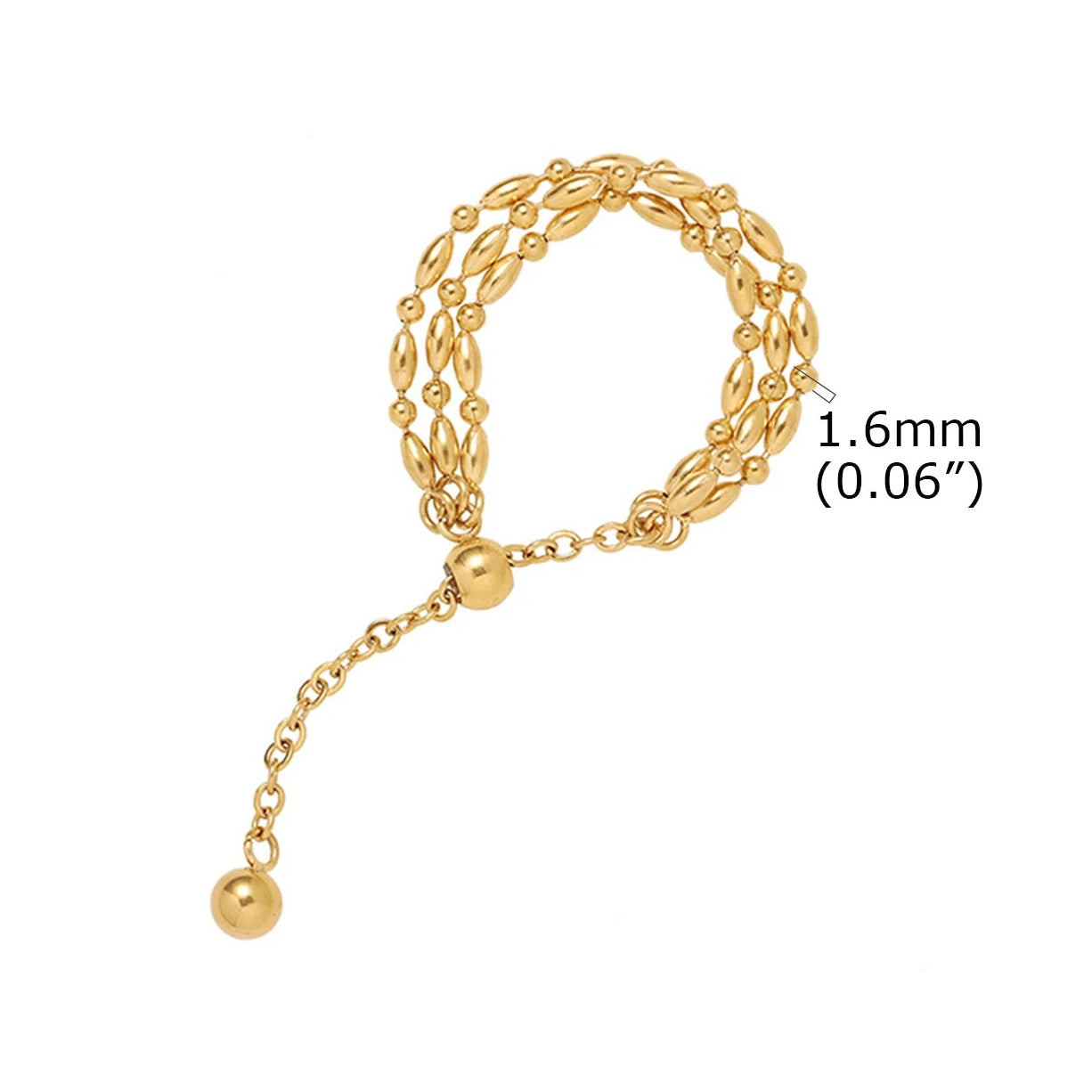 Fine Multilayer Chain Adjustable Ring