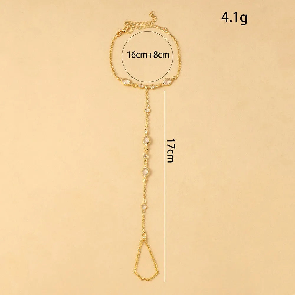 Irregular Rhinestone Hand Chain