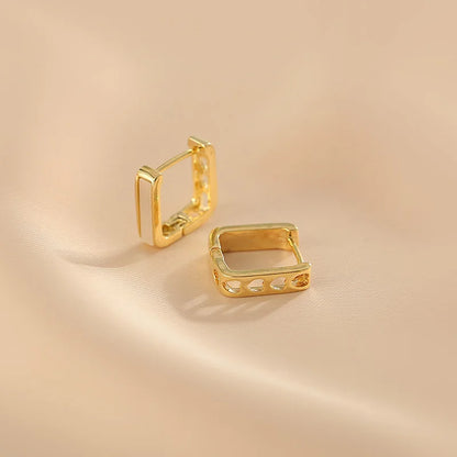 Square Heart Cut-Out Earrings