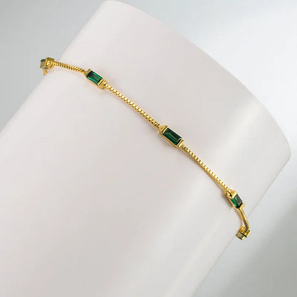 Mini Rectangular Green Bracelet