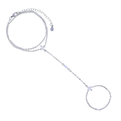 Three Marquise Diamanté Hand Chain