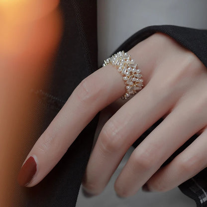 Pearls Adjustable Ring