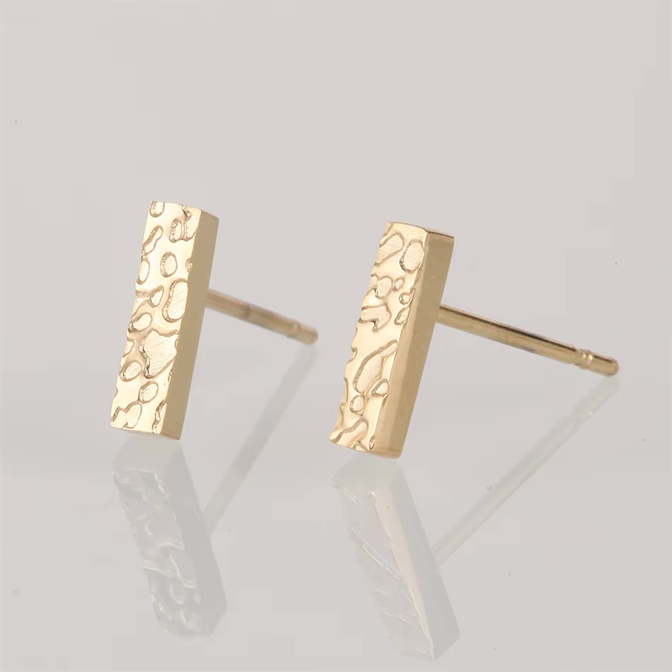 Textured Flat Bar Earrings