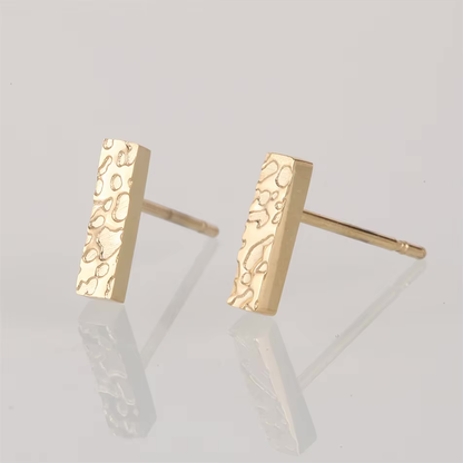 Textured Flat Bar Earrings