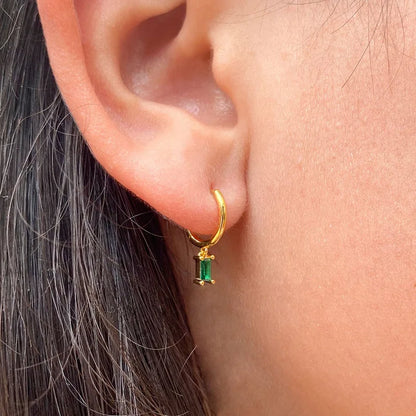 Cubic Hoop Earrings