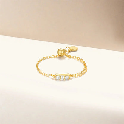 Cubic Fine Chain Adjustable Ring