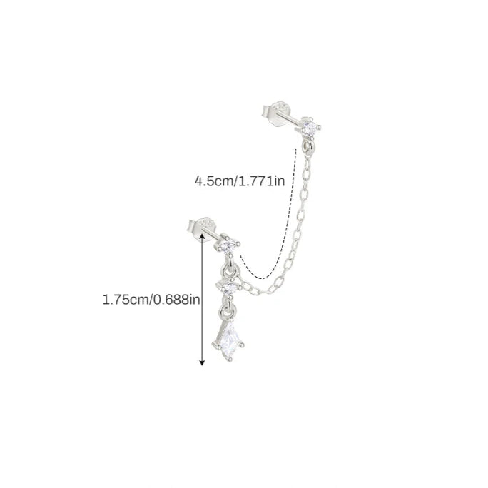 1PC Water Drop Two Stud Earrings