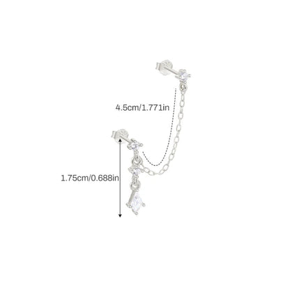1PC Water Drop Two Stud Earrings