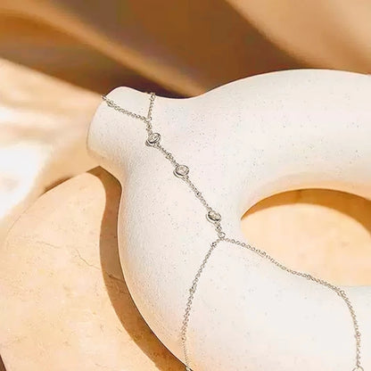 Three Circular Diamanté Hand Chain