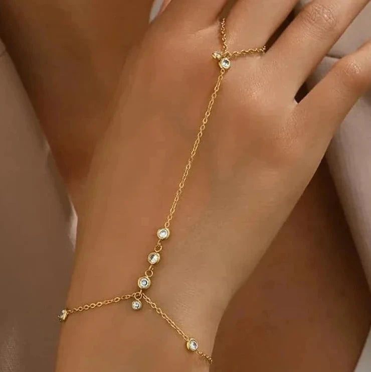 Diamanté Gold Hand Chain