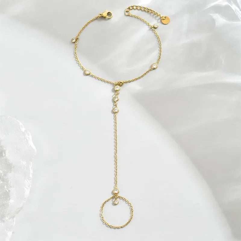 Diamanté Gold Hand Chain
