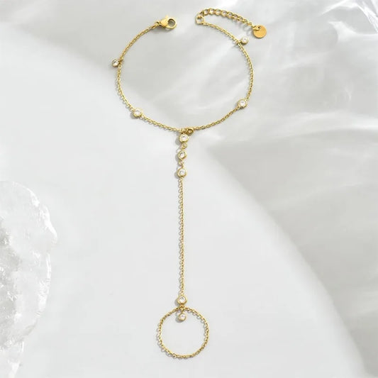 Diamanté Gold Hand Chain