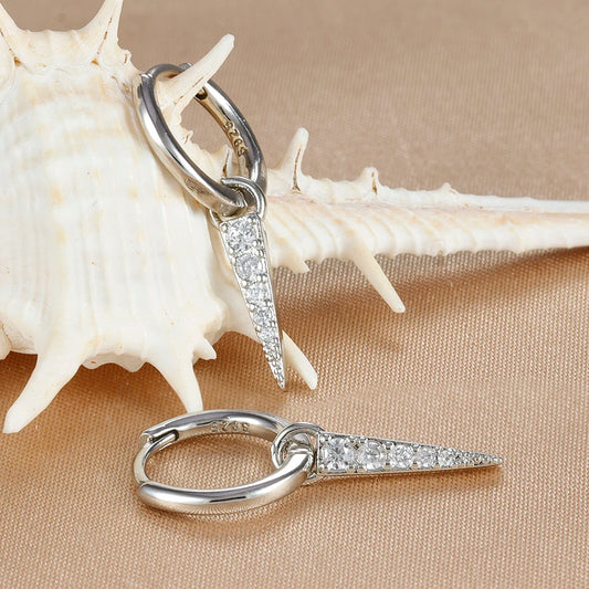 Spike Drop Hoop Earrings
