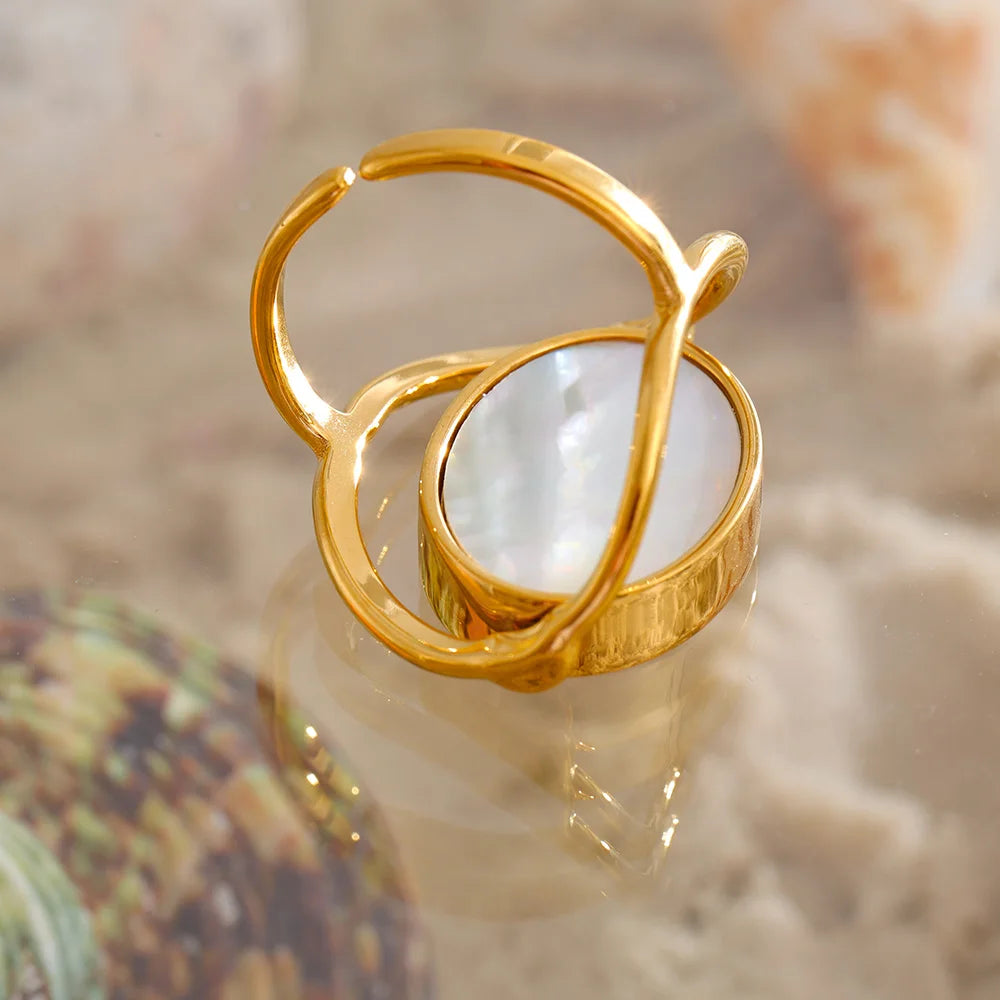 Adjustable Rotatable Double Sided Stone Ring