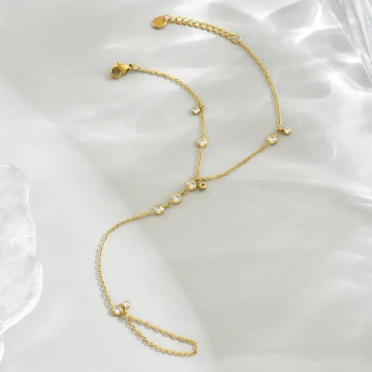 Diamanté Gold Hand Chain