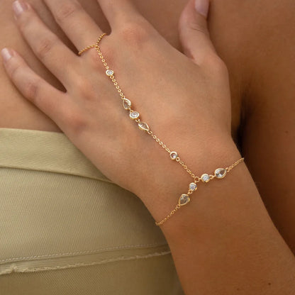 Irregular Rhinestone Hand Chain