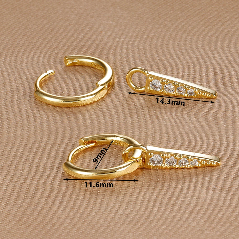 Spike Drop Hoop Earrings