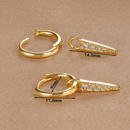 Spike Drop Hoop Earrings