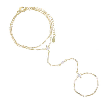 Three Marquise Diamanté Hand Chain