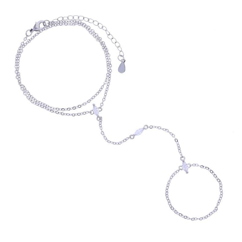 Three Marquise Diamanté Hand Chain