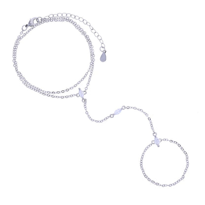 Three Marquise Diamanté Hand Chain