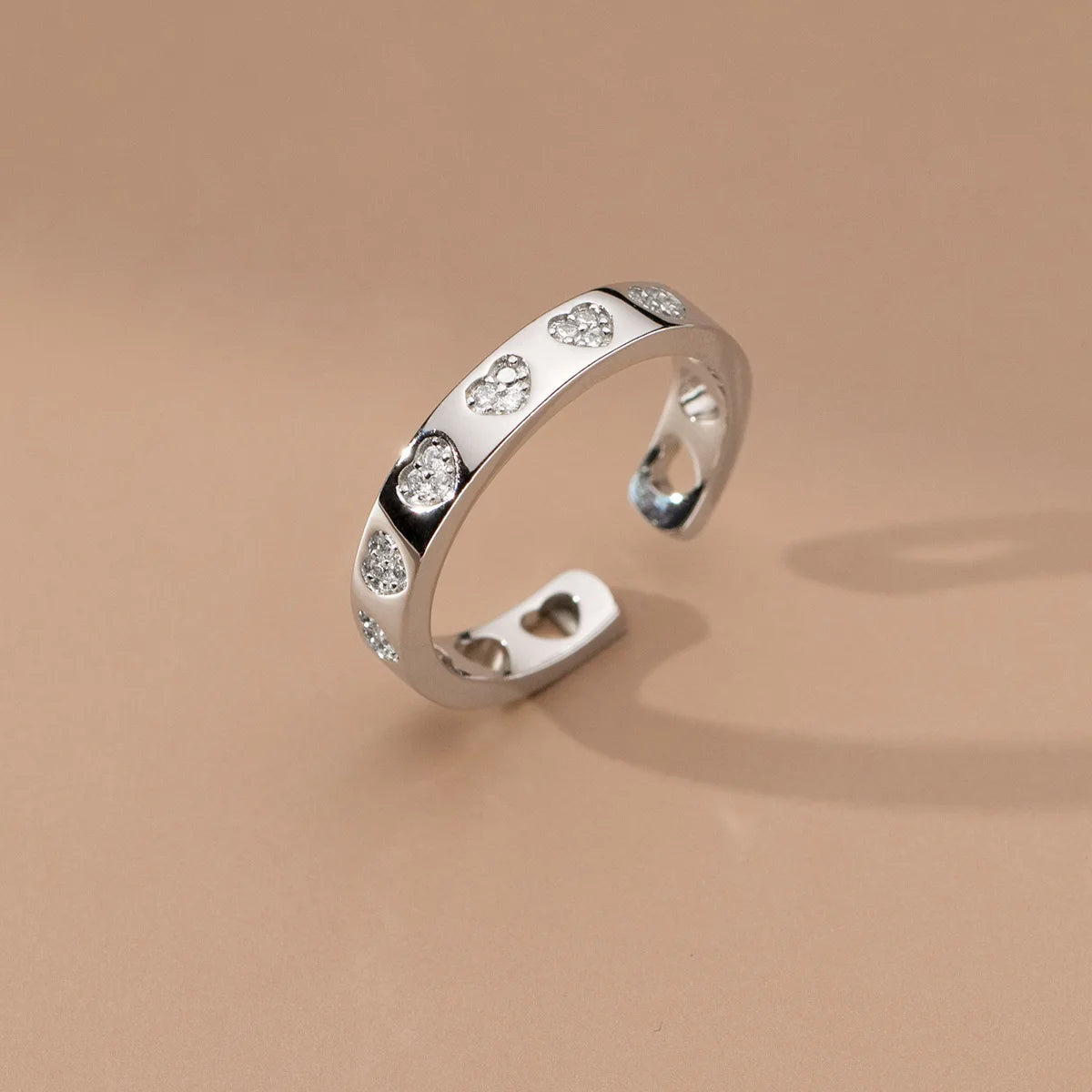 Adjustable Cut-Out Love Heart Ring