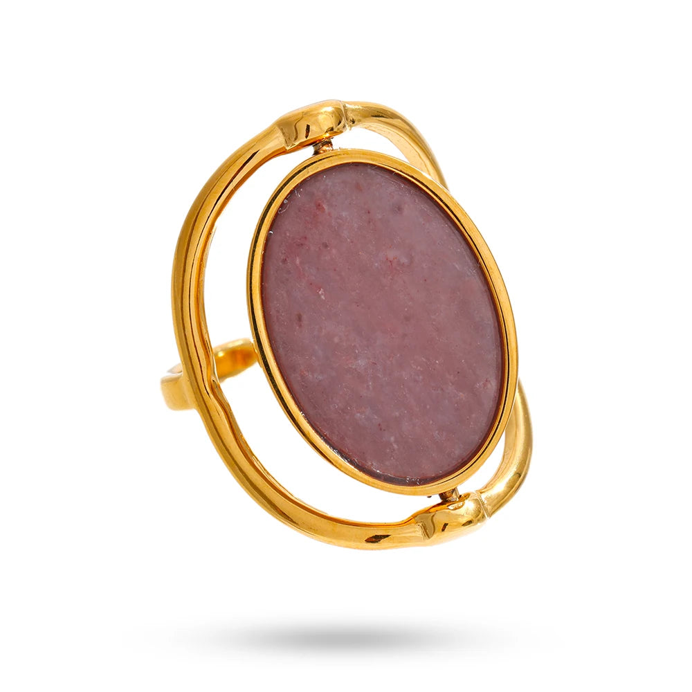 Adjustable Rotatable Double Sided Stone Ring