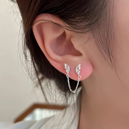 Butterfly Tassel Chain Earrings