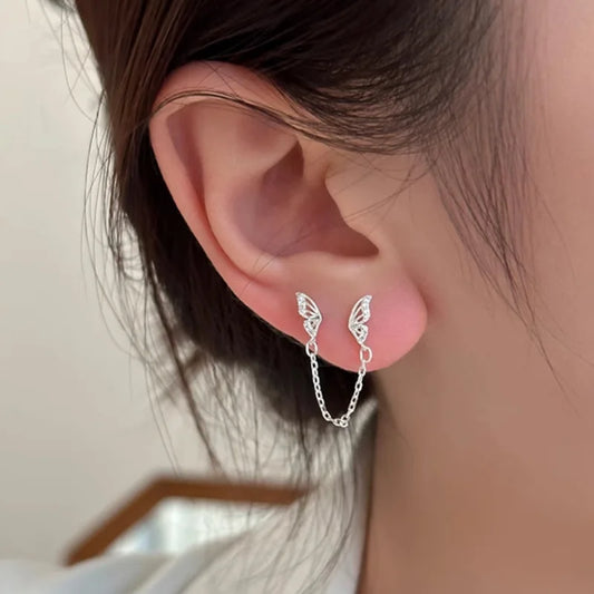 Butterfly Tassel Chain Earrings