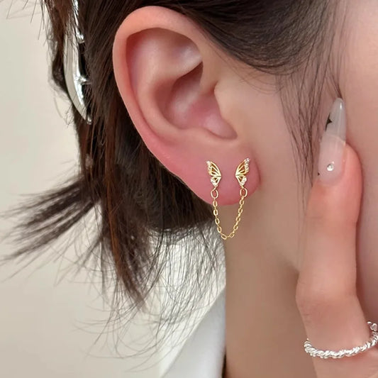 Butterfly Tassel Chain Earrings
