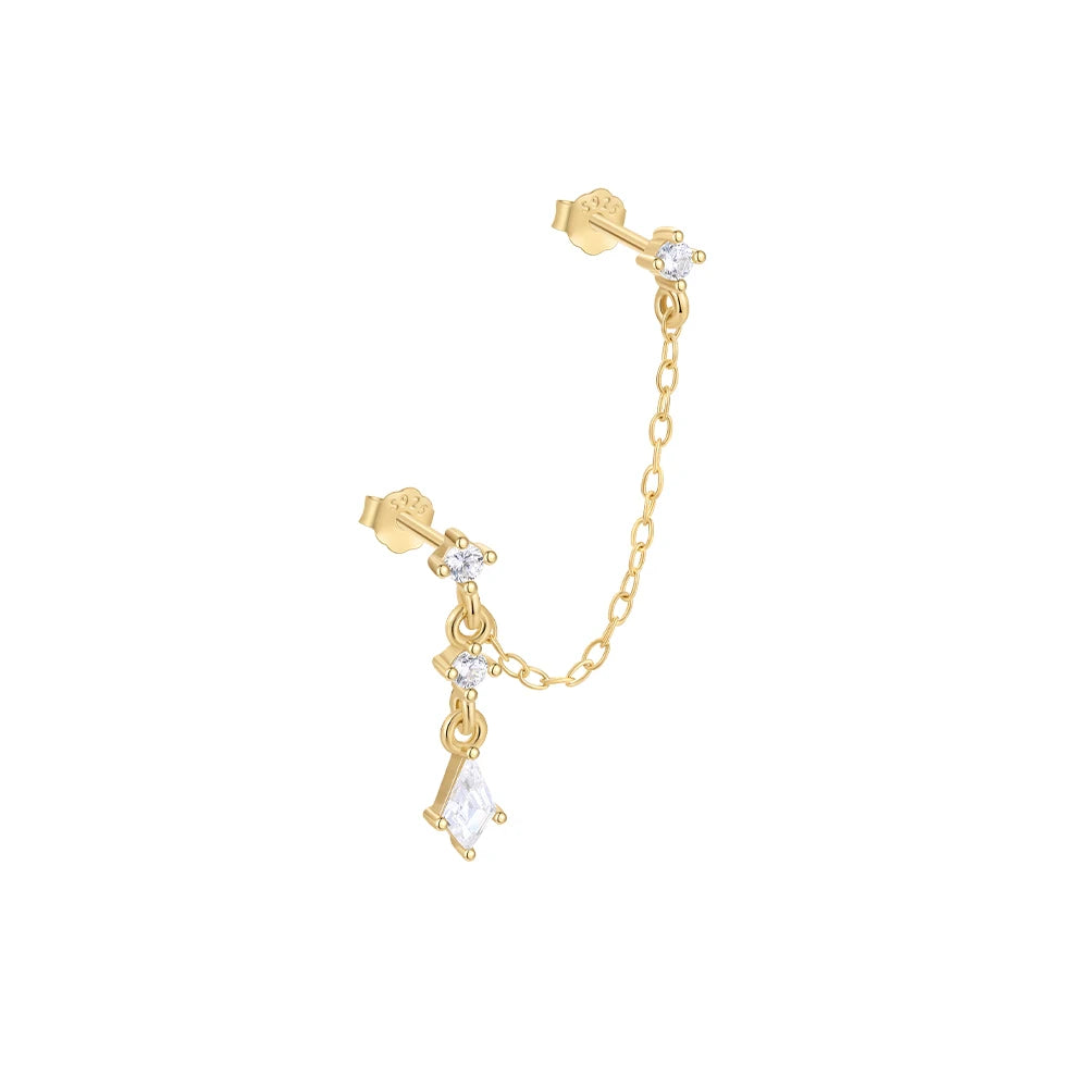 1PC Water Drop Two Stud Earrings