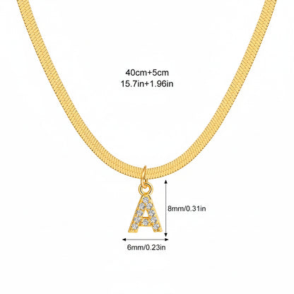 Tiny Letter Snake Chain Necklace