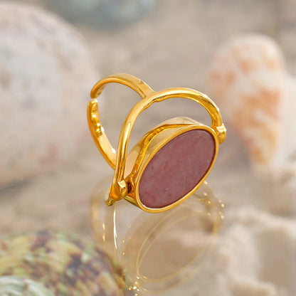 Adjustable Rotatable Double Sided Stone Ring