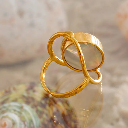 Adjustable Rotatable Double Sided Stone Ring