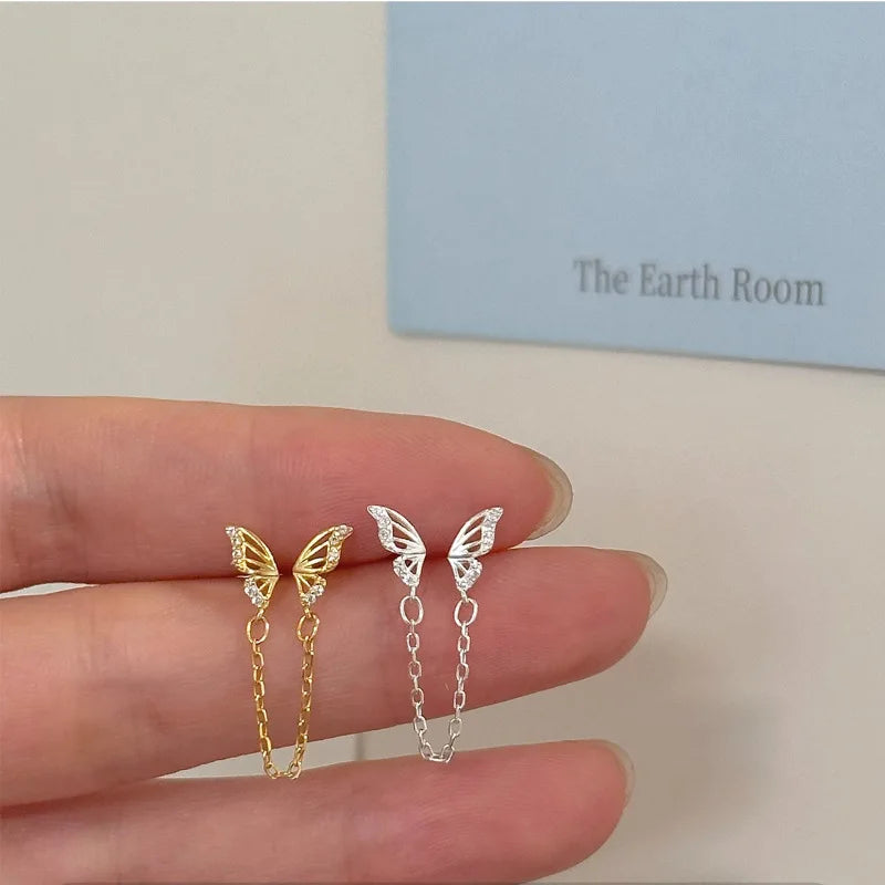 Butterfly Tassel Chain Earrings