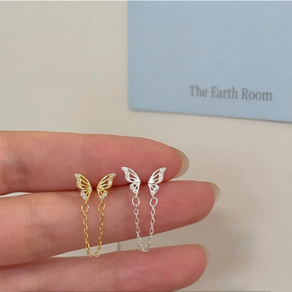 Butterfly Tassel Chain Earrings