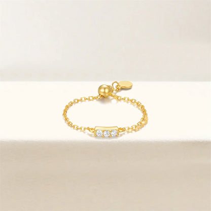 Cubic Fine Chain Adjustable Ring