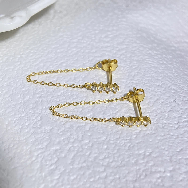 Diamanté Chain Drop Earrings