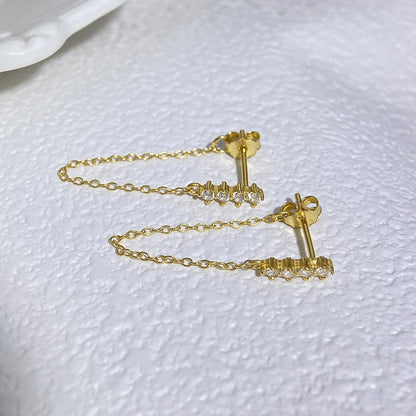 Diamanté Chain Drop Earrings