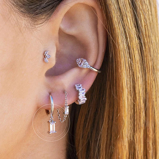 Cubic Hoop Earrings