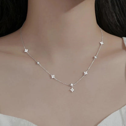 3PC Set Four-Leaf Clover Necklace, Bracelet And Earring