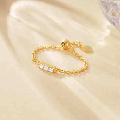 Cubic Fine Chain Adjustable Ring
