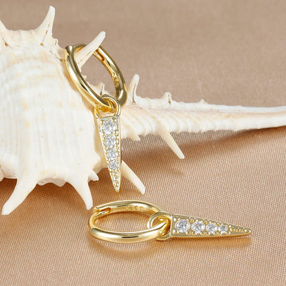 Spike Drop Hoop Earrings