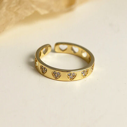 Adjustable Cut-Out Love Heart Ring