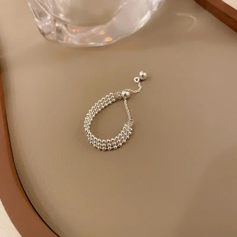 Multilayer Tassel Chain Adjustable Ring