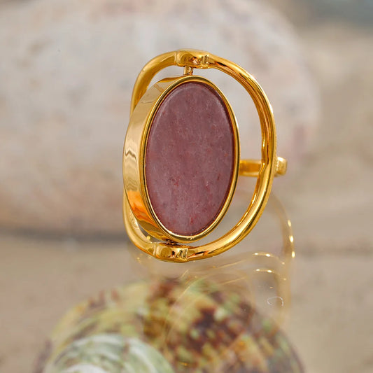 Adjustable Rotatable Double Sided Stone Ring