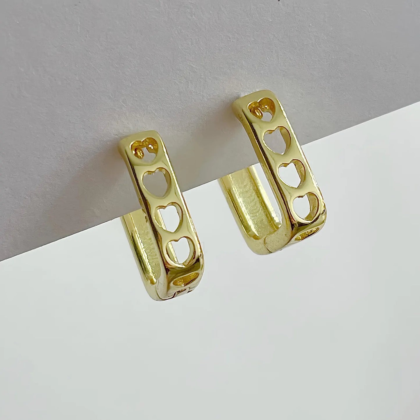 Square Heart Cut-Out Earrings
